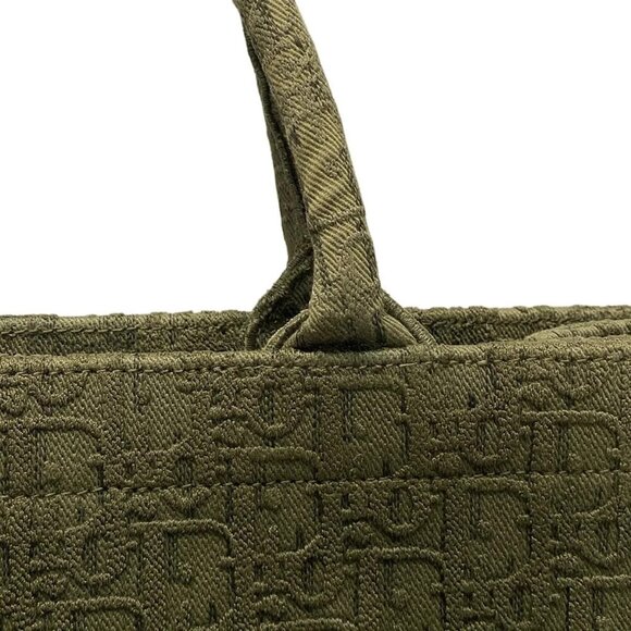 Auth DIOR/ChristianDior Book Tote Large Bag - Khaki Jacquard Tote Bag - Picture 8 of 16